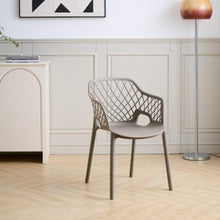 Silla con Brazos Casablanca, Taupe, con Espaldar en Diamantes y Estilo Moderno