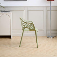 Set de 2 Sillas con Brazos Casablanca, Verde Olivo, con Espaldar en Diamantes y Estilo Moderno
