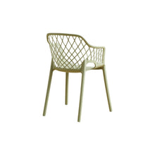 Set de 4 Sillas con Brazos Casablanca, Verde Olivo, con Espaldar en Diamantes y Estilo Moderno