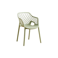 Set de 4 Sillas con Brazos Casablanca, Verde Olivo, con Espaldar en Diamantes y Estilo Moderno