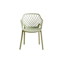 Set de 4 Sillas con Brazos Casablanca, Verde Olivo, con Espaldar en Diamantes y Estilo Moderno
