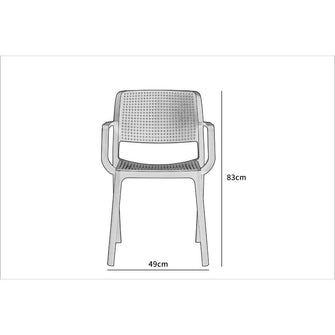 Sillas de Exterior Bilin, Wengue, con Cómodo Espaldar x4