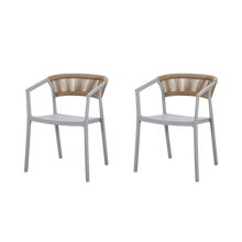 Silla Bali, Gris, Con espaldar en cuerdas y diseño Moderno X2