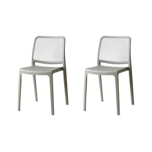 Silla Manhattan, Gris Oscuro, Con espaldar en rejilla y diseño minimalista X2