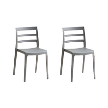 Silla New York, Gris Oscuro, Con espaldar en líneas y diseño minimalista X2