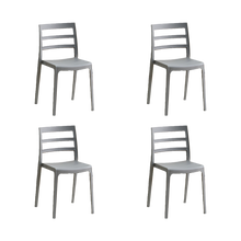 Silla New York, Gris Oscuro, Con espaldar en líneas y diseño minimalista X4