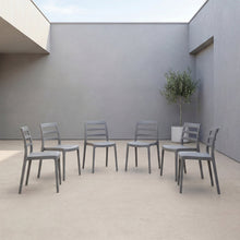 Silla New York, Gris Oscuro, Con espaldar en líneas y diseño minimalista X6