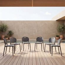 Silla Queens, Gris Oscuro, Con espaldar redondo y diseño minimalista X6