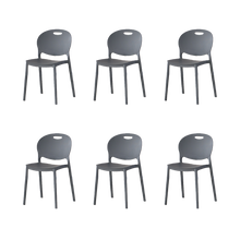 Silla Queens, Gris Oscuro, Con espaldar redondo y diseño minimalista X6