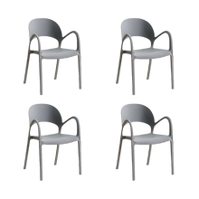 Silla Bremen, Gris Oscuro, Con espaldar, reposa brazos y diseño minimalista X4