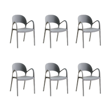 Silla Bremen, Gris Oscuro, Con espaldar, reposa brazos y diseño minimalista X6