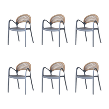 Silla Daytona, Gris Oscuro y Café Claro, Con Espaldar, Reposa Brazos y Diseño Minimalista  X6