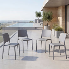 Silla Toledo, Color gris, Con espaldar liso y cuadrado, diseño moderno X4