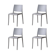 Silla Toledo, Color gris, Con espaldar liso y cuadrado, diseño moderno X4