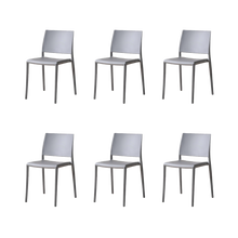 Silla Toledo, Color gris, Con espaldar liso y cuadrado, diseño moderno X6