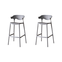 Silla para Bar Elena, Color Gris Oscuro, Diseño Moderno X2