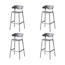 Silla para Bar Elena, Color Gris Oscuro, Diseño Moderno X4