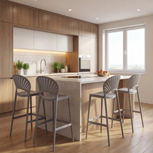 Silla para Bar Paraiso, Color Gris Oscuro, Diseño moderno X4