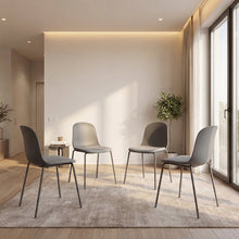 Set de 4 Sillas con Cojín Aiara, Color Gris Oscuro, Diseño Moderno