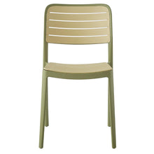 Set de 2 Sillas Carolina, Color Verde Olivo y Beige, con Espaldar de Líneas Horizontales