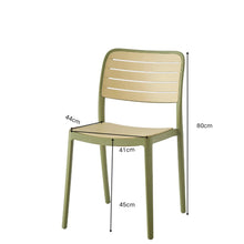 Set de 4 Sillas Carolina, Color Verde Olivo y Beige, con Espaldar de Líneas Horizontales