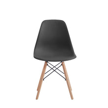 Silla Eames, Color Negro, con Patas de Madera