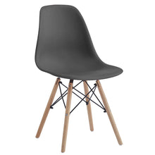 Silla Eames, Color Negro, con Patas de Madera