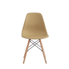 Silla Eames, Color Taupe, con Patas de Madera