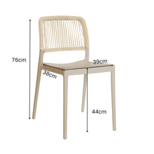Set de 4 Sillas Houston, Color Taupe, con Espaldar Tejido