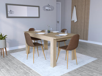 Comedor Loto Beige, Incluye Cuatro Sillas Chocolate