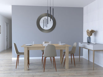 Comedor Nepeta Beige, Incluye Cuatro Sillas Café Claro