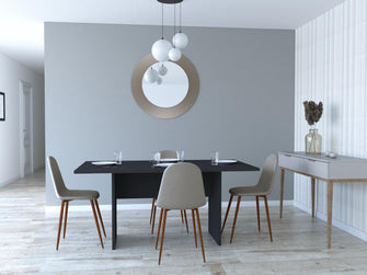 Comedor Lirio Wengue, Incluye Cuatro Sillas Café Claro
