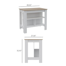 Barra de Cocina Cala, Blanco y Wengue, con Amplia Superficie En La Mesa