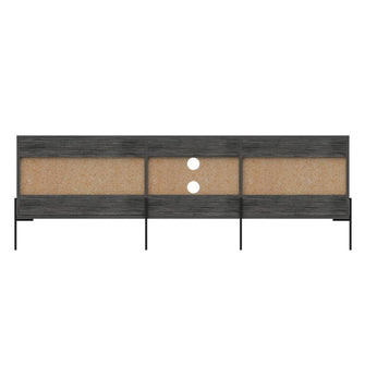 Mesa para TV Tarento, Gris, con patas metalicas en color negro 65"