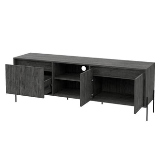 Mesa para TV Tarento, Gris, con patas metalicas en color negro 65"