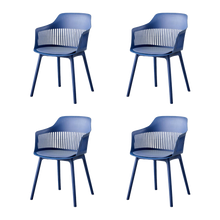 Silla Con Cojin Max, Color Azul, Con espaldar y cojín X4