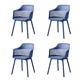 Silla Con Cojin Max, Color Azul, Con espaldar y cojín X4