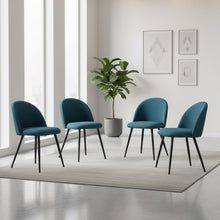 Set de 4 Sillas Core, Color Azul, Con espaldar y diseño Moderno