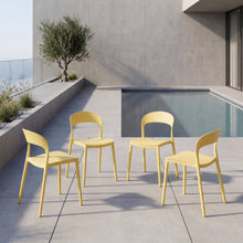 Silla Patrick, Color Amarillo, Con espaldar y diseño Moderno X4