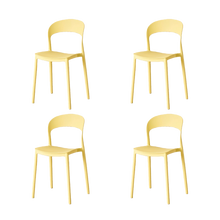 Silla Patrick, Color Amarillo, Con espaldar y diseño Moderno X4