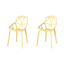 Silla Roxy, Color Amarillo, Con espaldar y diseño Moderno X2