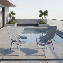 Silla Lounge Mayorca, Azul Claro, con espaldar y reposa brazos X2