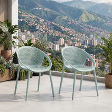 Set de 2 Sillas Selva con Brazos, Color Azul Claro, con Espaldar