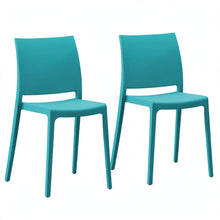 Set de 2 Sillas Soho, Azul Marino, con Espaldar Cerrado y Diseño Minimalista