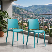 Set de 2 Sillas Soho, Azul Marino, con Espaldar Cerrado y Diseño Minimalista
