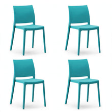 Set de 4 Sillas Soho, Azul Marino, con Espaldar Cerrado y Diseño Minimalista