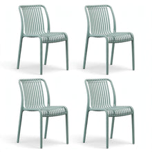 Set de 4 Sillas Terra, Color Azul Claro, con Espaldar