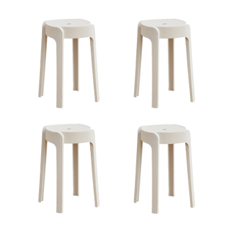 Butaco Apilable Maison, Color Blanco, Diseño Moderno X4