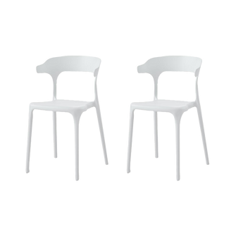 Silla Elena, Color Blanco, Con espaldar y diseño Moderno X2