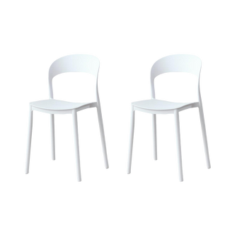Silla Patrick, Color Blanco, Con espaldar y diseño Moderno X2